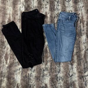 Hollister Black and Blue Women Jeans Jeggings